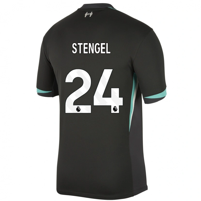 Danxen Kvinnor Katie Stengel #24 Svart Antracit Vit Bortatröja Matchtröjor 2024/25 Tröjor T-Tröja