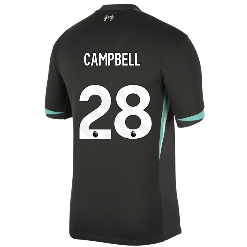 Danxen Kvinnor Megan Campbell #28 Svart Antracit Vit Bortatröja Matchtröjor 2024/25 Tröjor T-Tröja