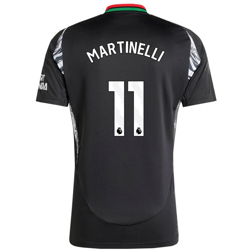 Danxen Kvinnor Gabriel Martinelli #11 Svart Bortatröja Matchtröjor 2024/25 Tröjor T-Tröja