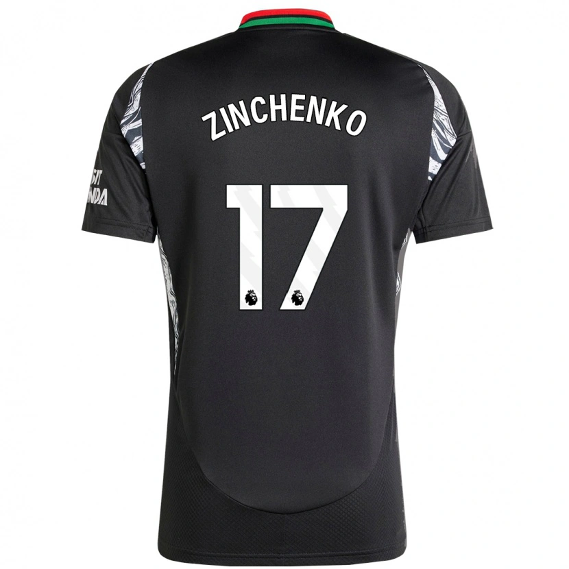 Danxen Kvinnor Oleksandr Zinchenko #17 Svart Bortatröja Matchtröjor 2024/25 Tröjor T-Tröja