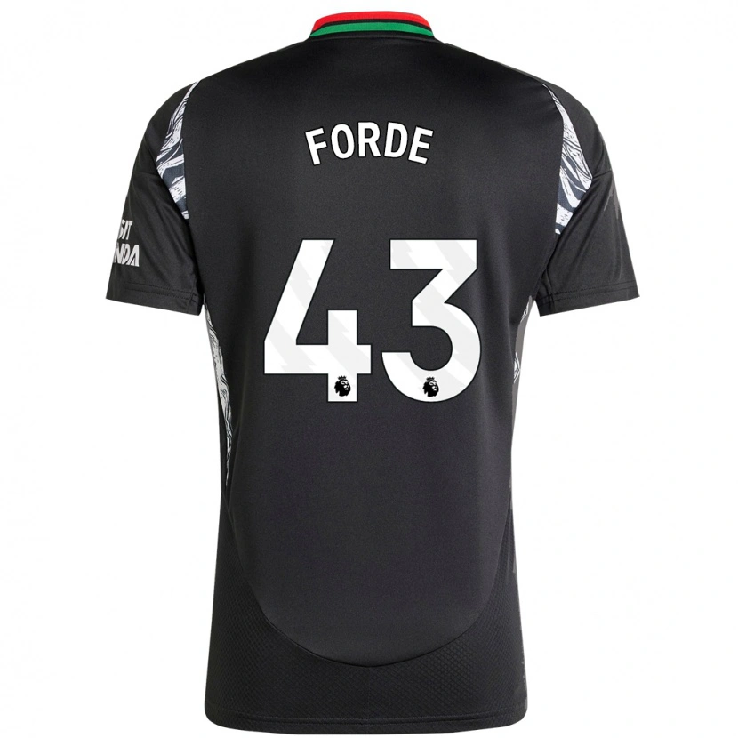 Danxen Kvinnor Romari Forde #43 Svart Bortatröja Matchtröjor 2024/25 Tröjor T-Tröja