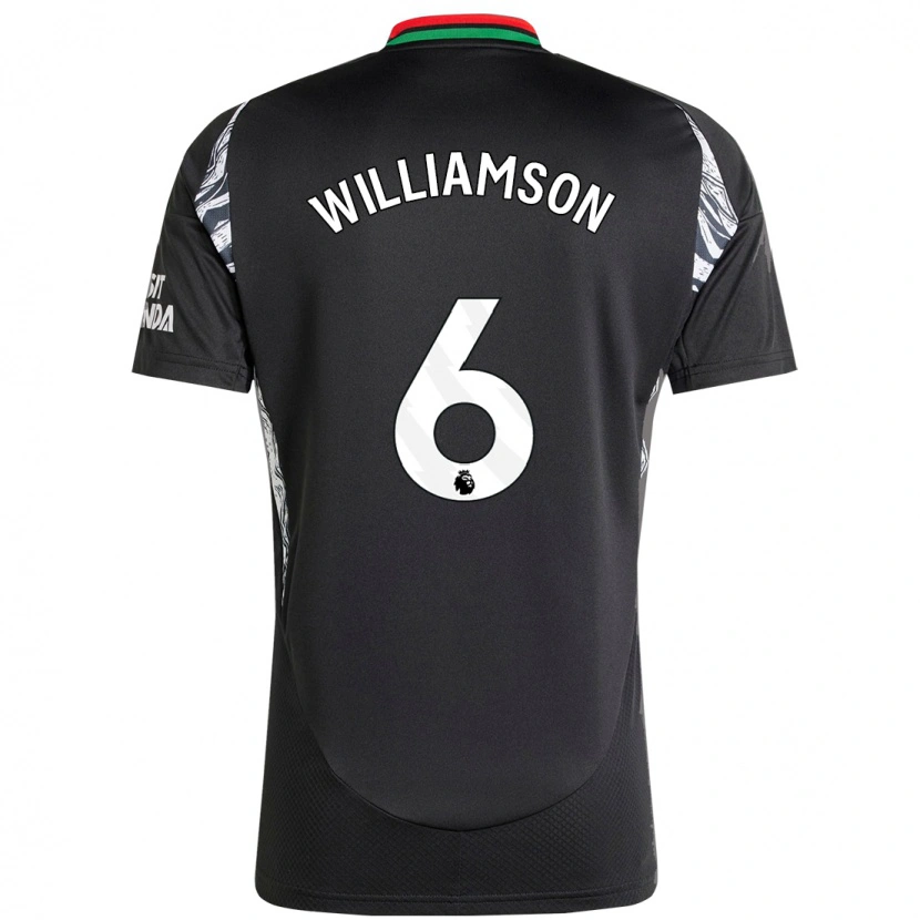 Danxen Kvinnor Leah Williamson #6 Svart Bortatröja Matchtröjor 2024/25 Tröjor T-Tröja