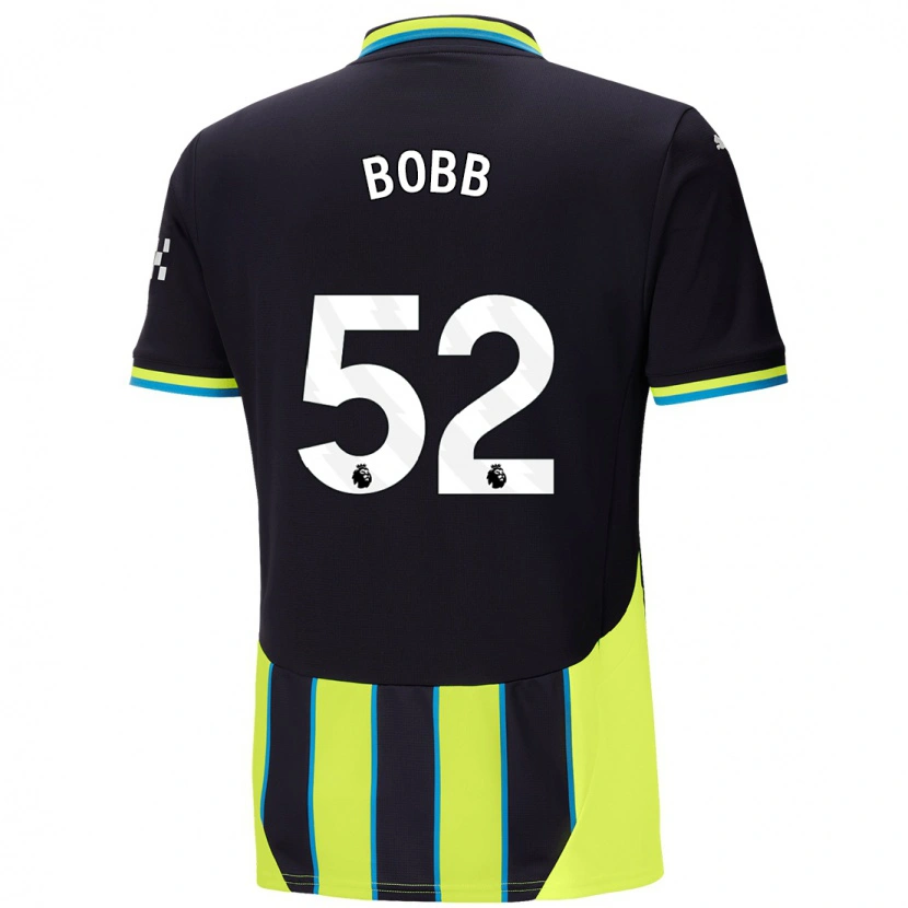 Danxen Kvinnor Oscar Bobb #52 Blågul Bortatröja Matchtröjor 2024/25 Tröjor T-Tröja