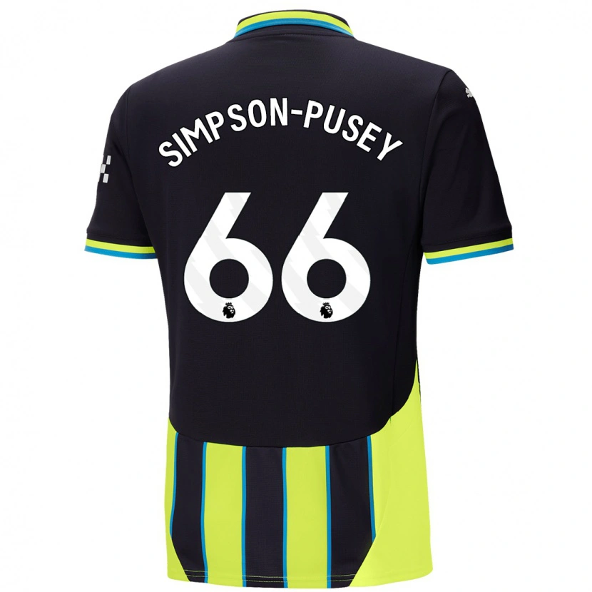 Danxen Kvinnor Jahmai Simpson-Pusey #66 Blågul Bortatröja Matchtröjor 2024/25 Tröjor T-Tröja