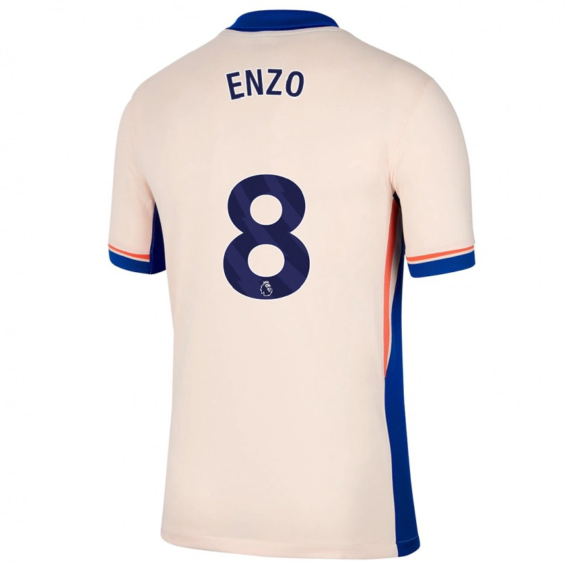 Danxen Kvinnor Enzo Fernández #8 Ljus Beige Bortatröja Matchtröjor 2024/25 Tröjor T-Tröja