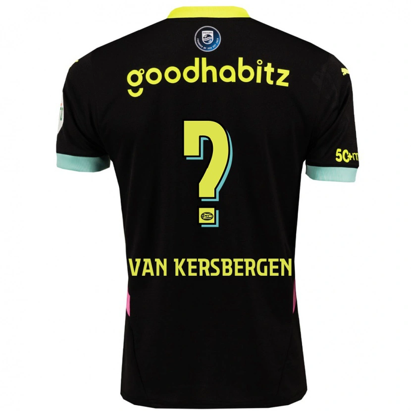 Danxen Kvinnor Sander Van Kersbergen #0 Svart Gul Bortatröja Matchtröjor 2024/25 Tröjor T-Tröja