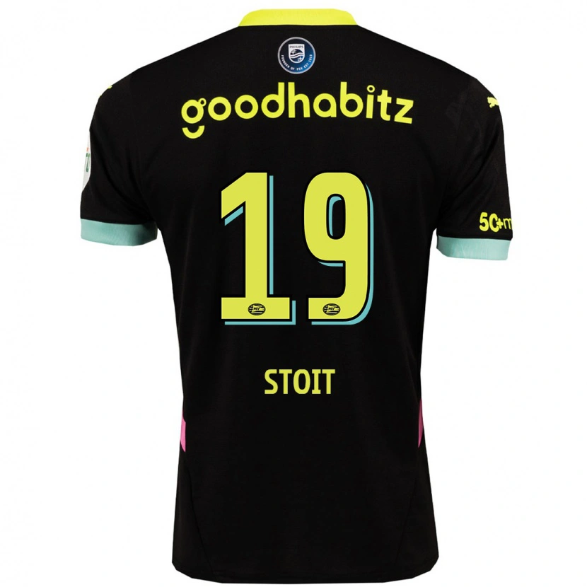 Danxen Kvinnor Fleur Stoit #19 Svart Gul Bortatröja Matchtröjor 2024/25 Tröjor T-Tröja