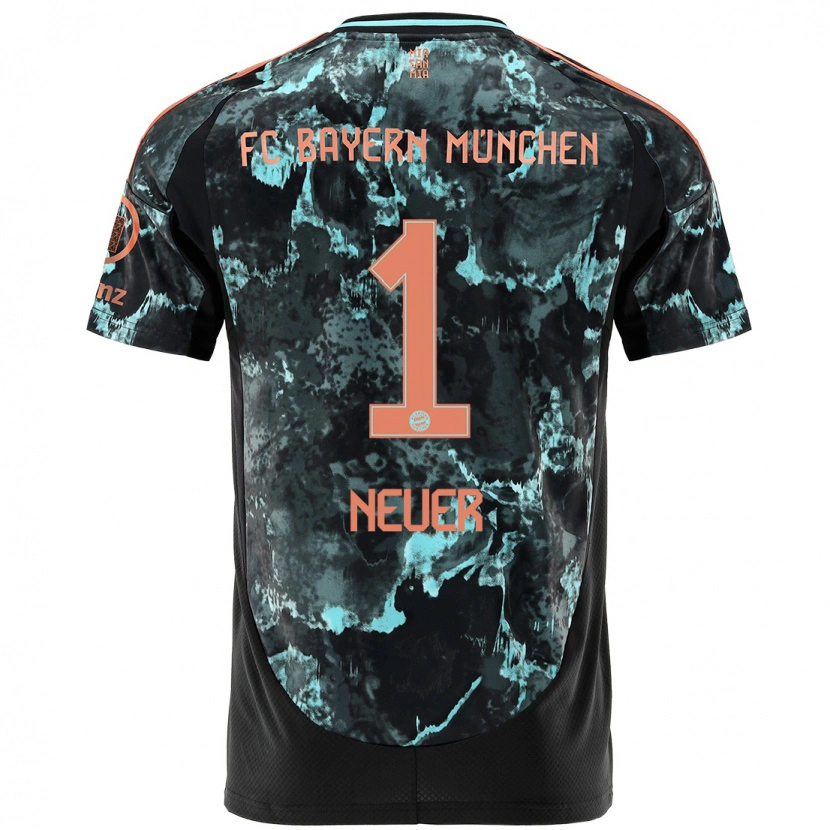 Danxen Kvinnor Manuel Neuer #1 Svart Bortatröja Matchtröjor 2024/25 Tröjor T-Tröja