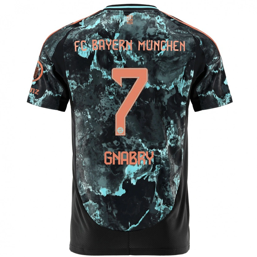 Danxen Kvinnor Serge Gnabry #7 Svart Bortatröja Matchtröjor 2024/25 Tröjor T-Tröja