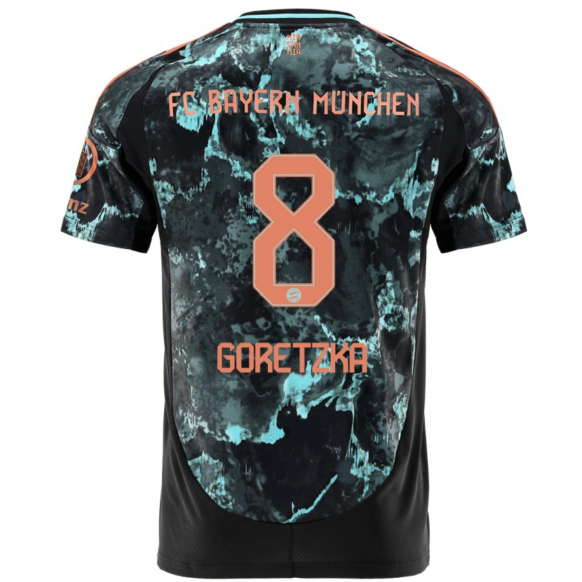 Danxen Kvinnor Leon Goretzka #8 Svart Bortatröja Matchtröjor 2024/25 Tröjor T-Tröja