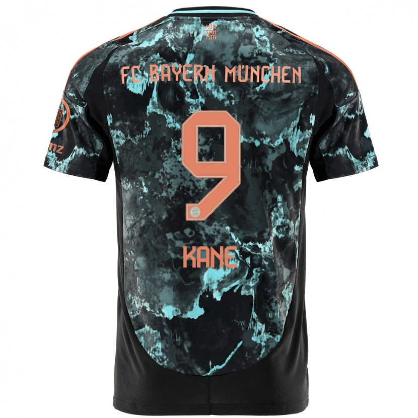 Danxen Kvinnor Harry Kane #9 Svart Bortatröja Matchtröjor 2024/25 Tröjor T-Tröja