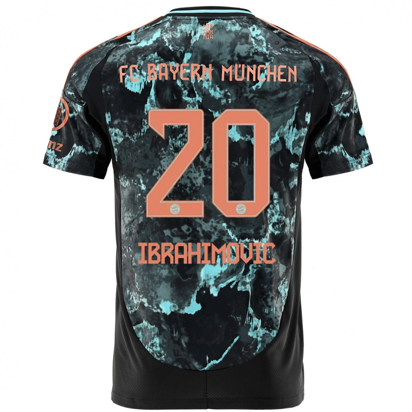 Danxen Kvinnor Arijon Ibrahimovic #20 Svart Bortatröja Matchtröjor 2024/25 Tröjor T-Tröja