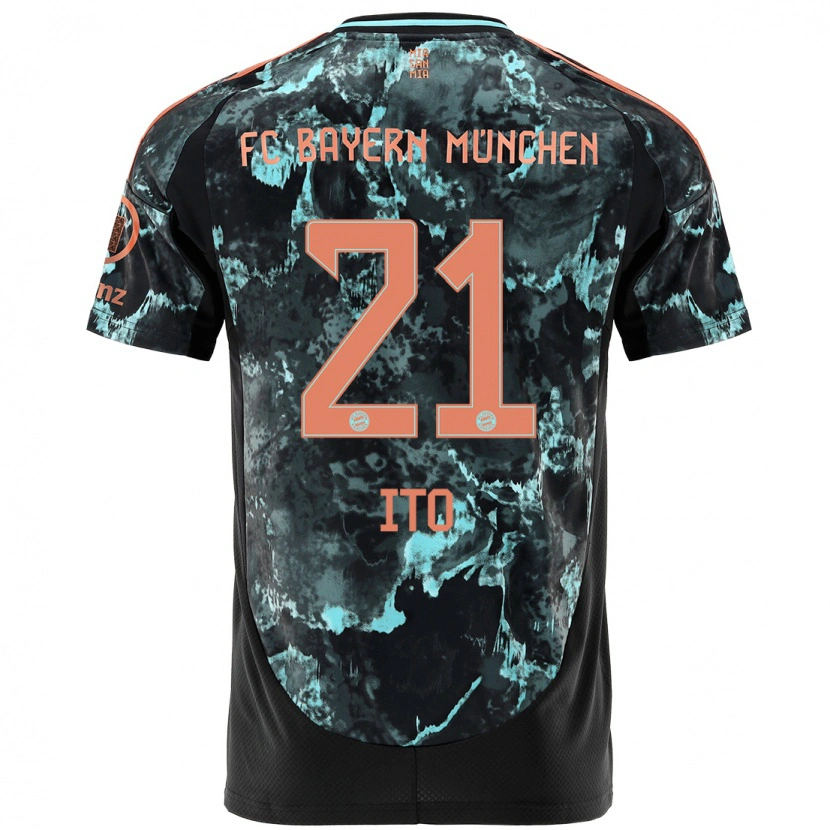 Danxen Kvinnor Hiroki Ito #21 Svart Bortatröja Matchtröjor 2024/25 Tröjor T-Tröja