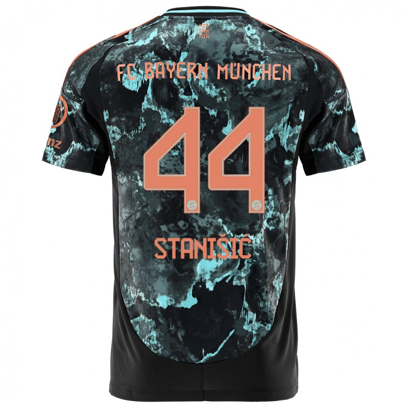 Danxen Kvinnor Josip Stanisic #44 Svart Bortatröja Matchtröjor 2024/25 Tröjor T-Tröja