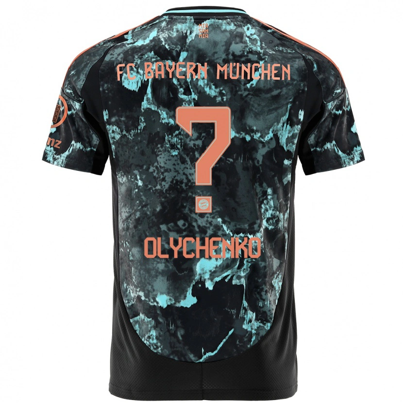 Danxen Kvinnor Bogdan Olychenko #0 Svart Bortatröja Matchtröjor 2024/25 Tröjor T-Tröja