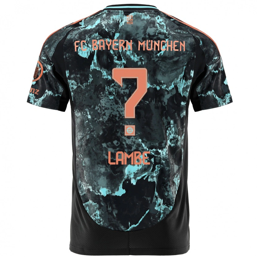 Danxen Kvinnor Allen Lambe #0 Svart Bortatröja Matchtröjor 2024/25 Tröjor T-Tröja