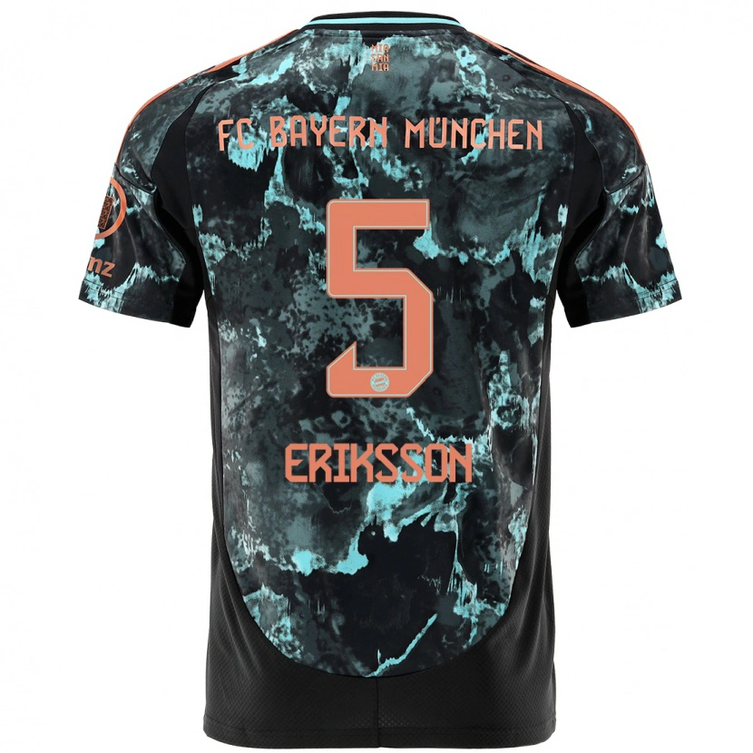 Danxen Kvinnor Magdalena Eriksson #5 Svart Bortatröja Matchtröjor 2024/25 Tröjor T-Tröja