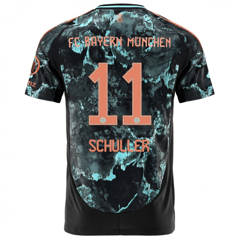 Danxen Kvinnor Lea Schüller #11 Svart Bortatröja Matchtröjor 2024/25 Tröjor T-Tröja