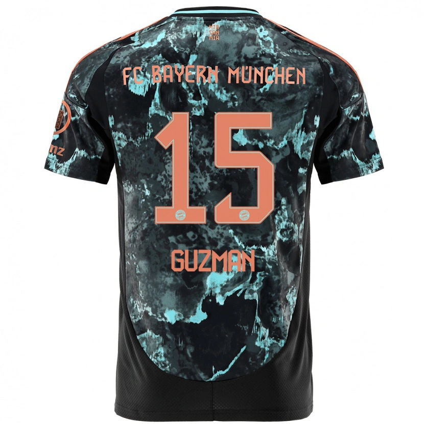 Danxen Kvinnor Ana María Guzmán #15 Svart Bortatröja Matchtröjor 2024/25 Tröjor T-Tröja