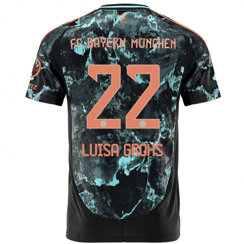Danxen Kvinnor Maria Luisa Grohs #22 Svart Bortatröja Matchtröjor 2024/25 Tröjor T-Tröja