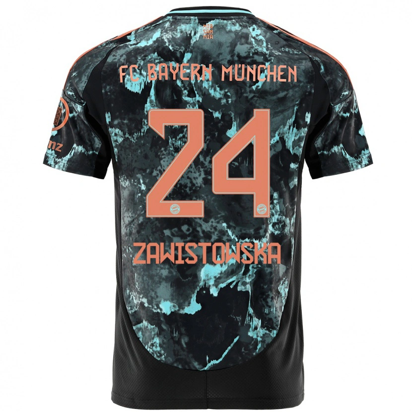 Danxen Kvinnor Weronika Zawistowska #24 Svart Bortatröja Matchtröjor 2024/25 Tröjor T-Tröja