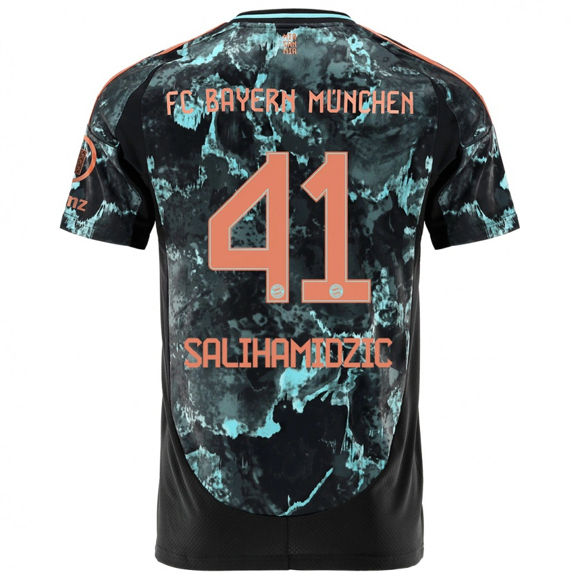 Danxen Kvinnor Nick Salihamidzic #41 Svart Bortatröja Matchtröjor 2024/25 Tröjor T-Tröja