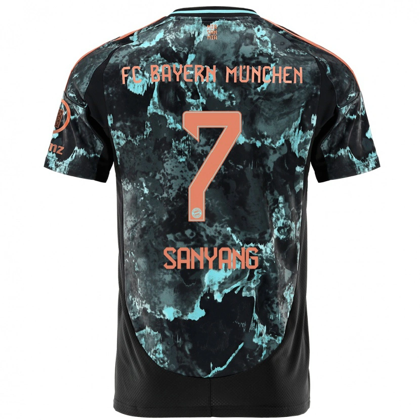 Danxen Kvinnor Mamin Sanyang #7 Svart Bortatröja Matchtröjor 2024/25 Tröjor T-Tröja