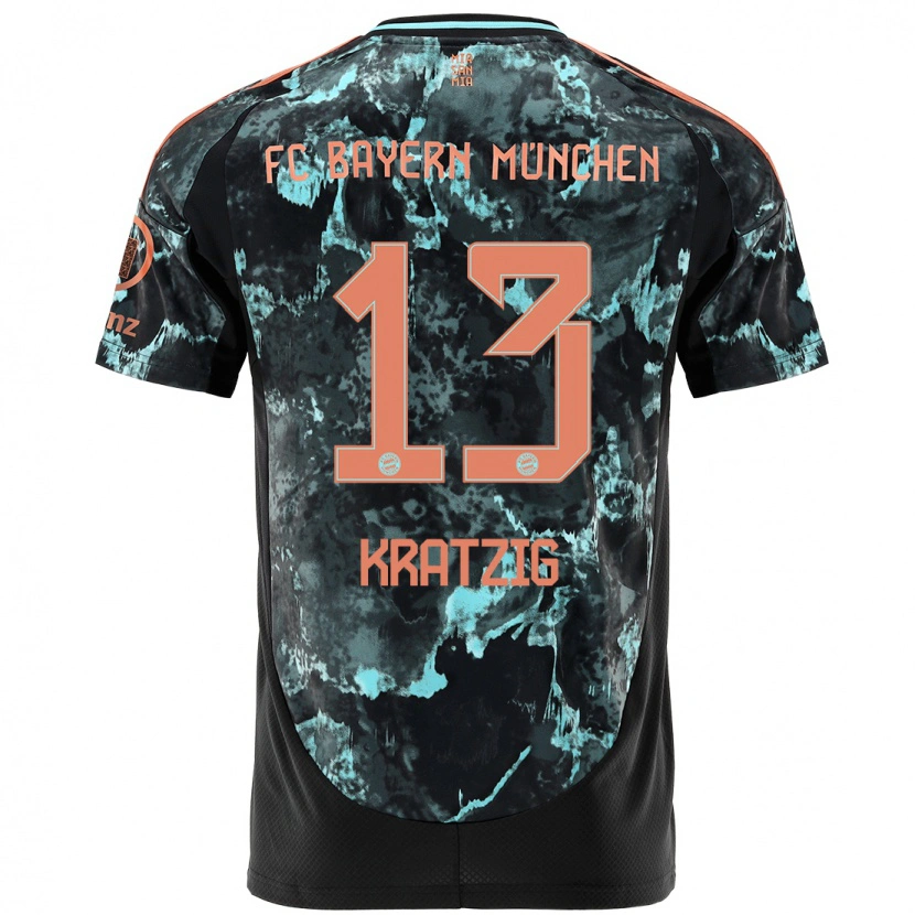 Danxen Kvinnor Frans Kratzig #13 Svart Bortatröja Matchtröjor 2024/25 Tröjor T-Tröja