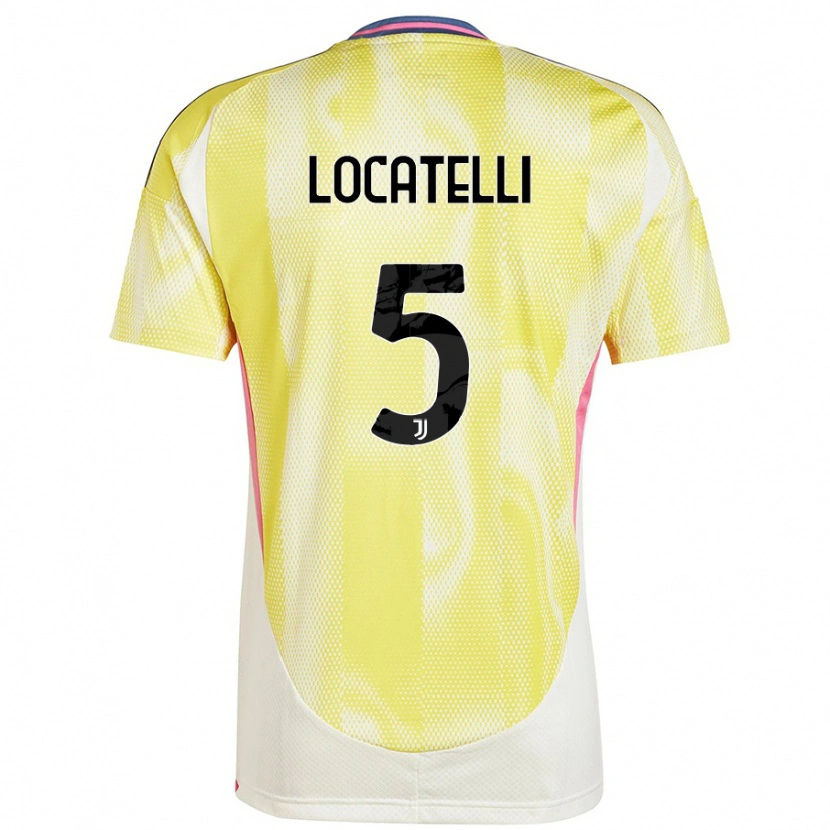Danxen Kvinnor Manuel Locatelli #5 Solgul Bortatröja Matchtröjor 2024/25 Tröjor T-Tröja