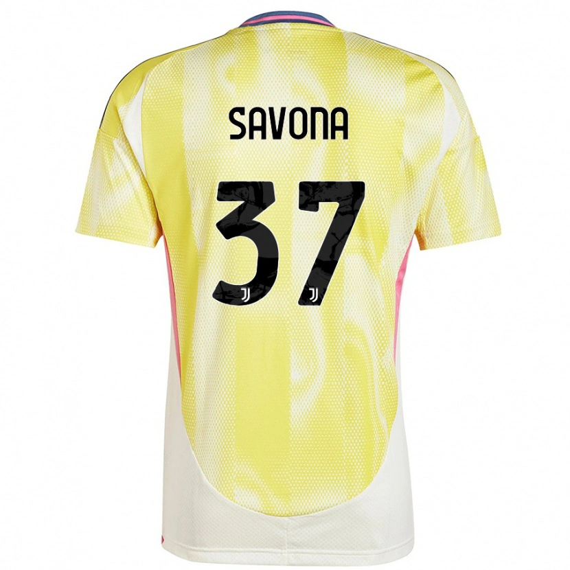 Danxen Kvinnor Nicolò Savona #37 Solgul Bortatröja Matchtröjor 2024/25 Tröjor T-Tröja