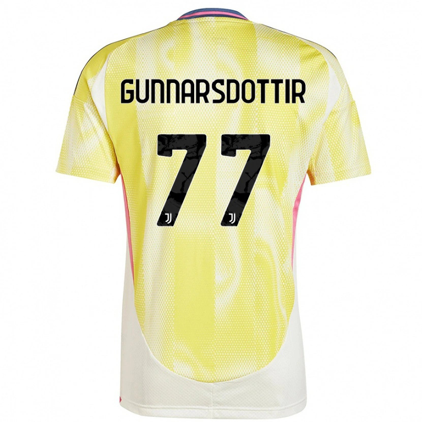 Danxen Kvinnor Sara Björk Gunnarsdóttir #77 Solgul Bortatröja Matchtröjor 2024/25 Tröjor T-Tröja