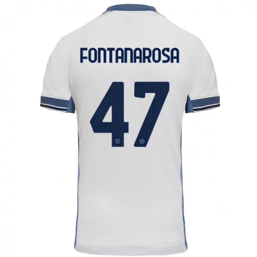 Danxen Kvinnor Alessandro Fontanarosa #47 Vit Grå Bortatröja Matchtröjor 2024/25 Tröjor T-Tröja