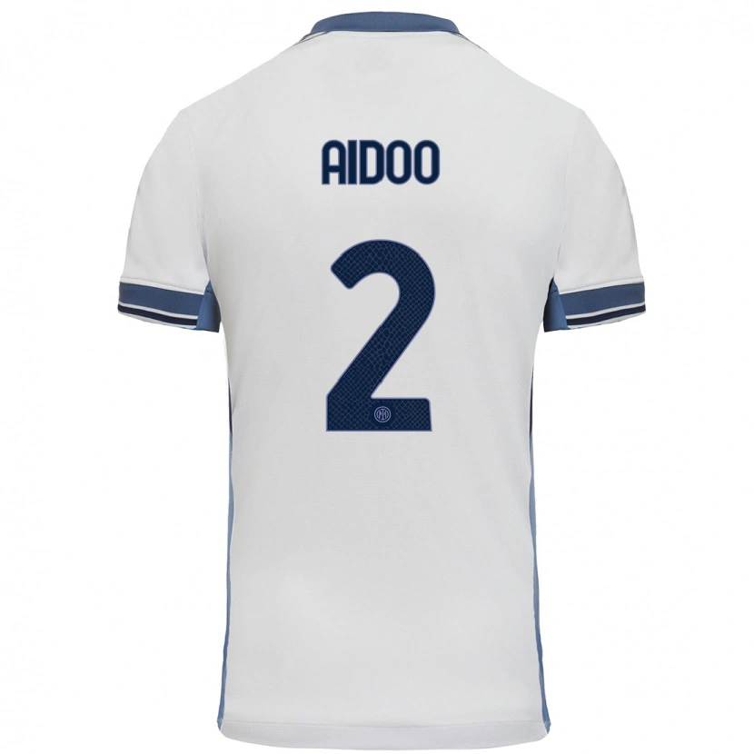 Danxen Kvinnor Mike Aidoo #2 Vit Grå Bortatröja Matchtröjor 2024/25 Tröjor T-Tröja