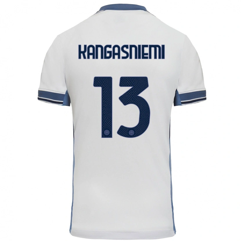 Danxen Kvinnor Ilari Kangasniemi #13 Vit Grå Bortatröja Matchtröjor 2024/25 Tröjor T-Tröja