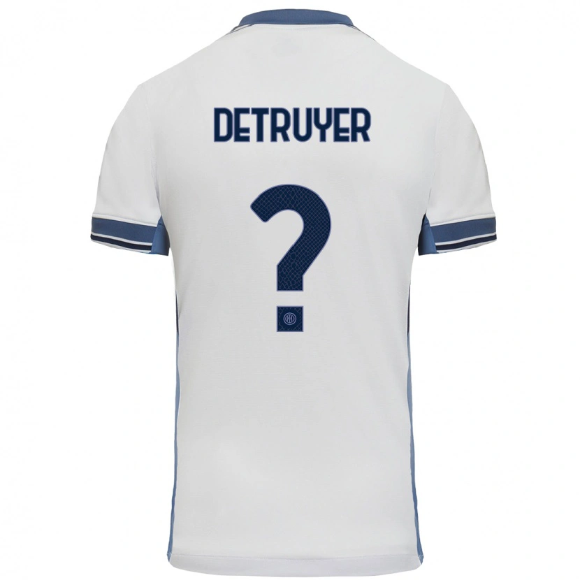 Danxen Kvinnor Marie Detruyer #0 Vit Grå Bortatröja Matchtröjor 2024/25 Tröjor T-Tröja