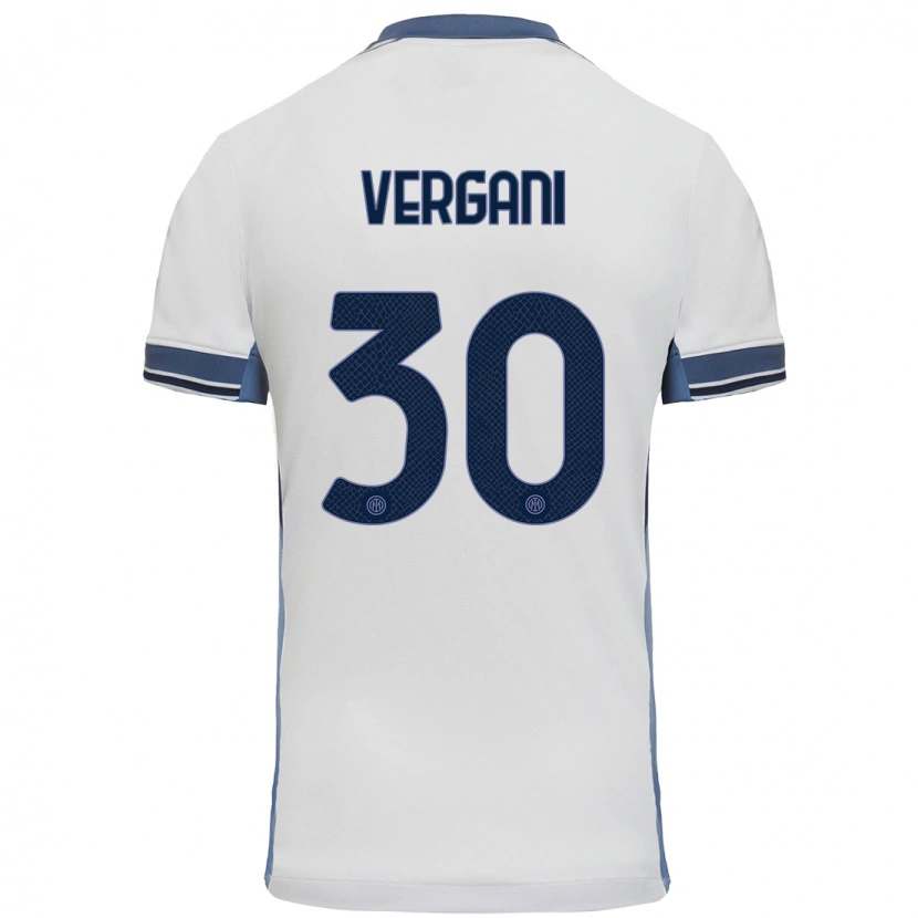 Danxen Kvinnor Bianca Vergani #30 Vit Grå Bortatröja Matchtröjor 2024/25 Tröjor T-Tröja