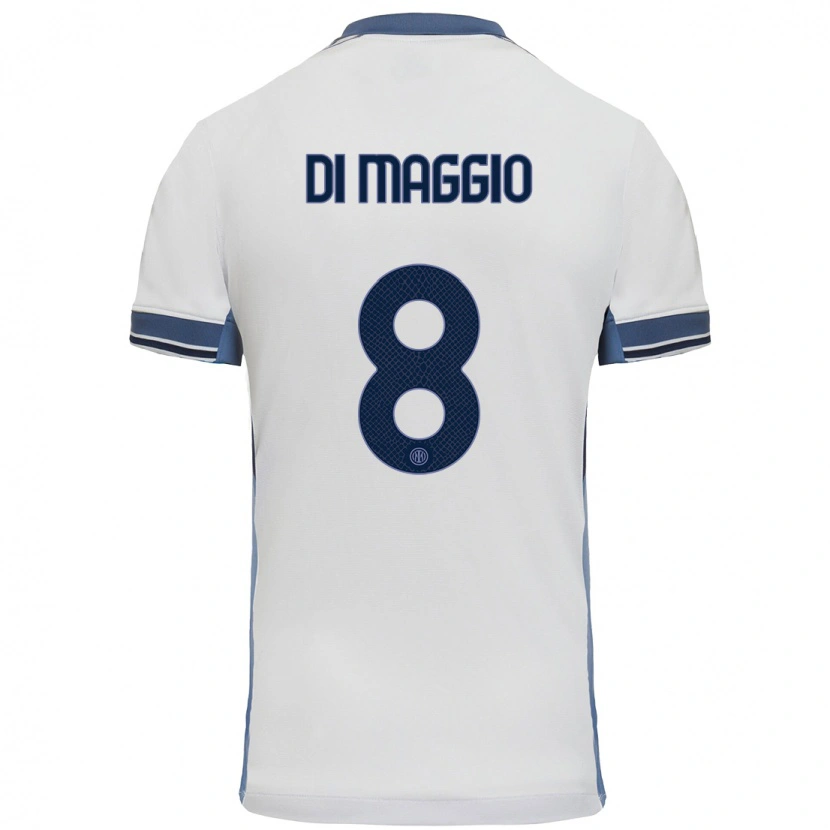 Danxen Kvinnor Luca Di Maggio #8 Vit Grå Bortatröja Matchtröjor 2024/25 Tröjor T-Tröja