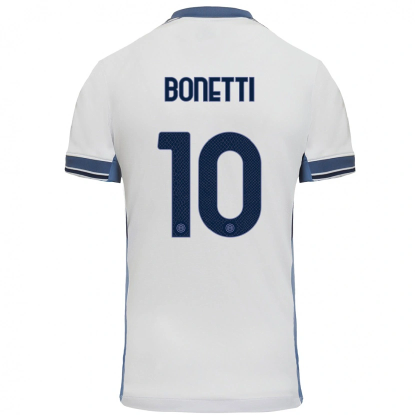 Danxen Kvinnor Tatiana Bonetti #10 Vit Grå Bortatröja Matchtröjor 2024/25 Tröjor T-Tröja