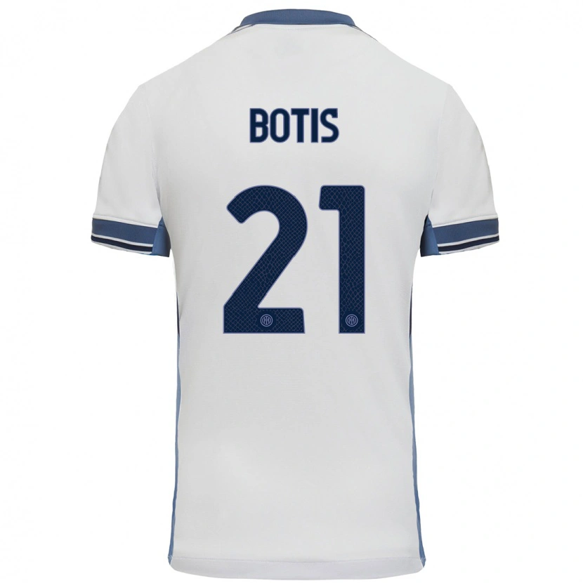 Danxen Kvinnor Nikolaos Botis #21 Vit Grå Bortatröja Matchtröjor 2024/25 Tröjor T-Tröja