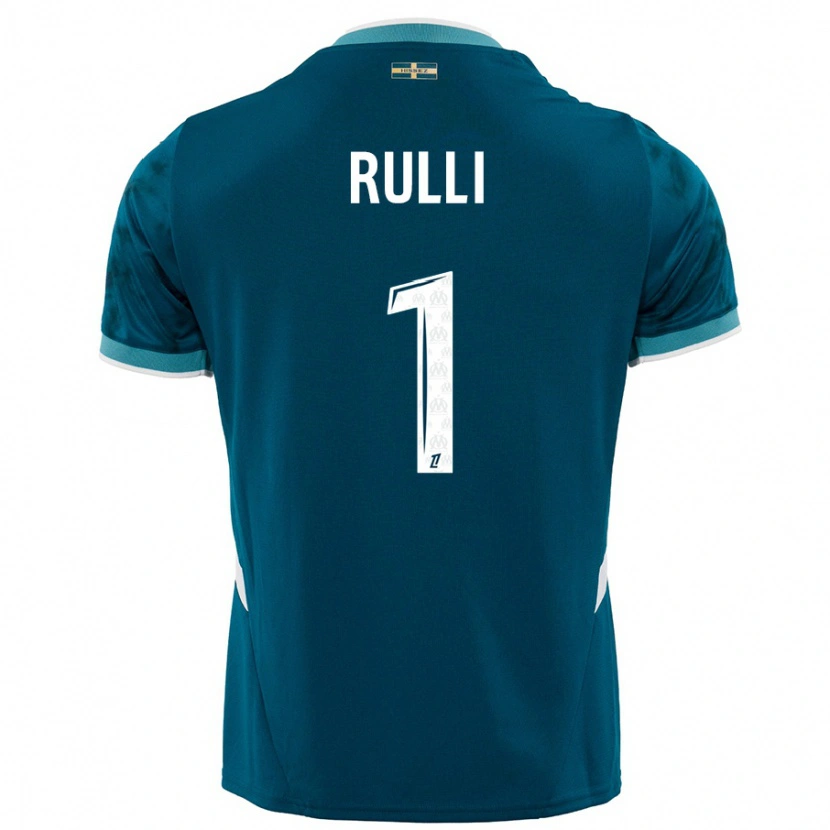 Danxen Kvinnor Gerónimo Rulli #1 Turkosblå Bortatröja Matchtröjor 2024/25 Tröjor T-Tröja