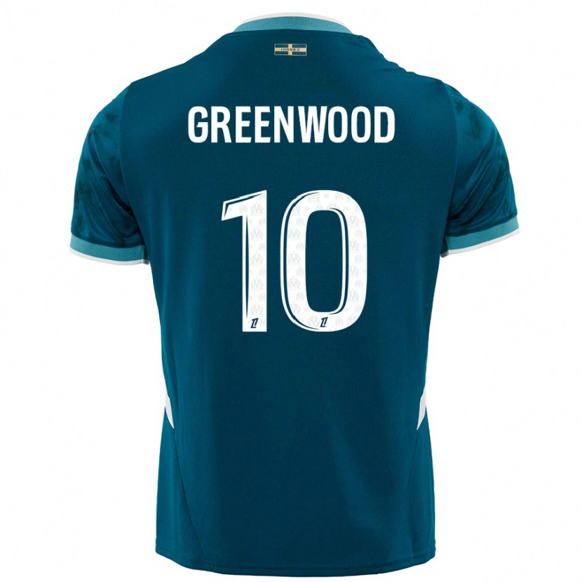 Danxen Kvinnor Mason Greenwood #10 Turkosblå Bortatröja Matchtröjor 2024/25 Tröjor T-Tröja