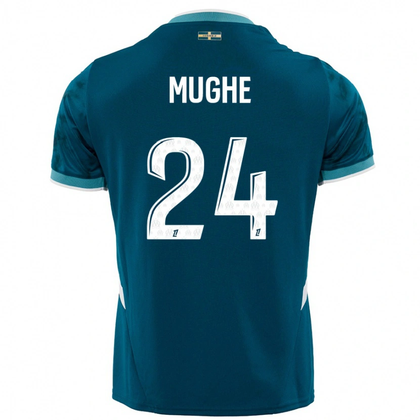 Danxen Kvinnor François Mughe #24 Turkosblå Bortatröja Matchtröjor 2024/25 Tröjor T-Tröja