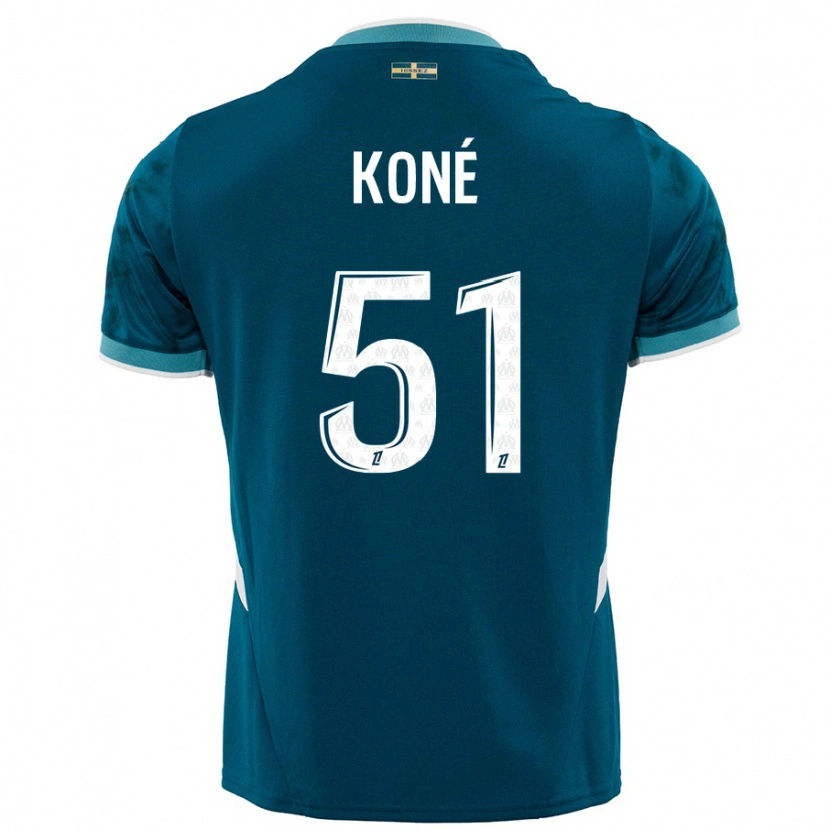 Danxen Kvinnor Ismaël Koné #51 Turkosblå Bortatröja Matchtröjor 2024/25 Tröjor T-Tröja