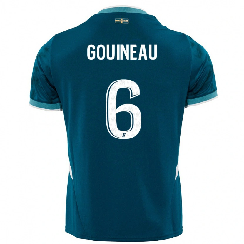 Danxen Kvinnor Coline Gouineau #6 Turkosblå Bortatröja Matchtröjor 2024/25 Tröjor T-Tröja