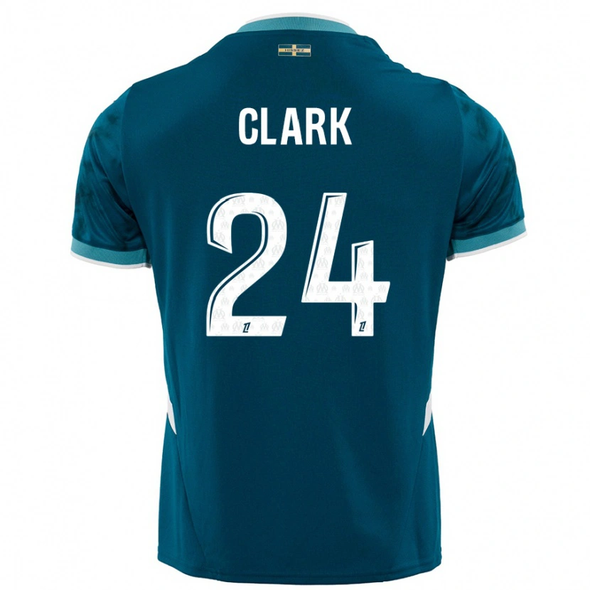 Danxen Kvinnor Ashley Clark #24 Turkosblå Bortatröja Matchtröjor 2024/25 Tröjor T-Tröja