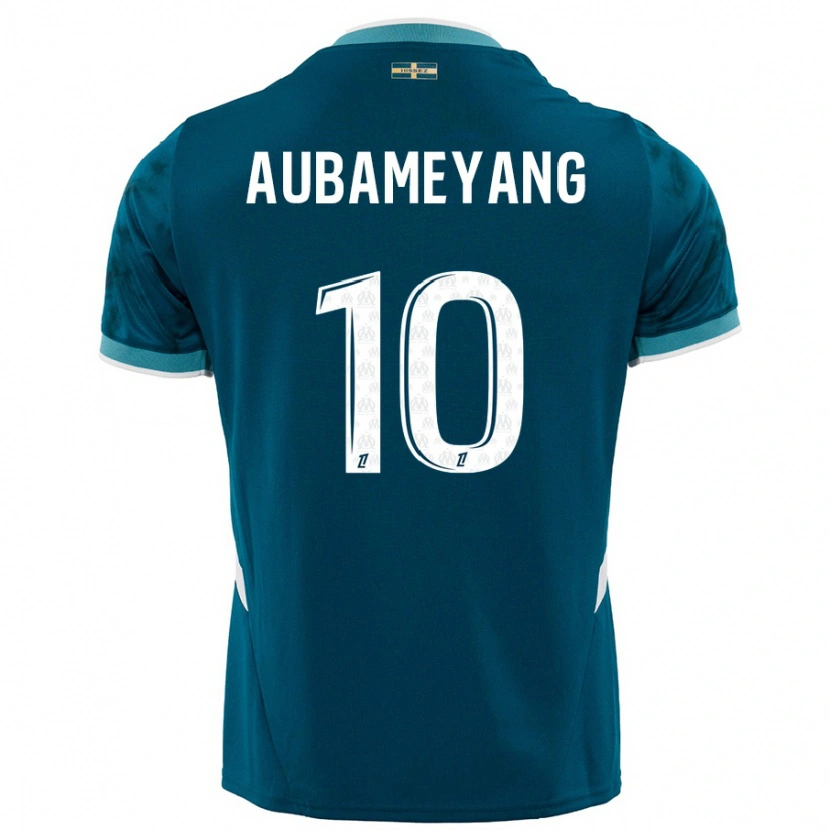 Danxen Kvinnor Pierre-Emerick Aubameyang #10 Turkosblå Bortatröja Matchtröjor 2024/25 Tröjor T-Tröja