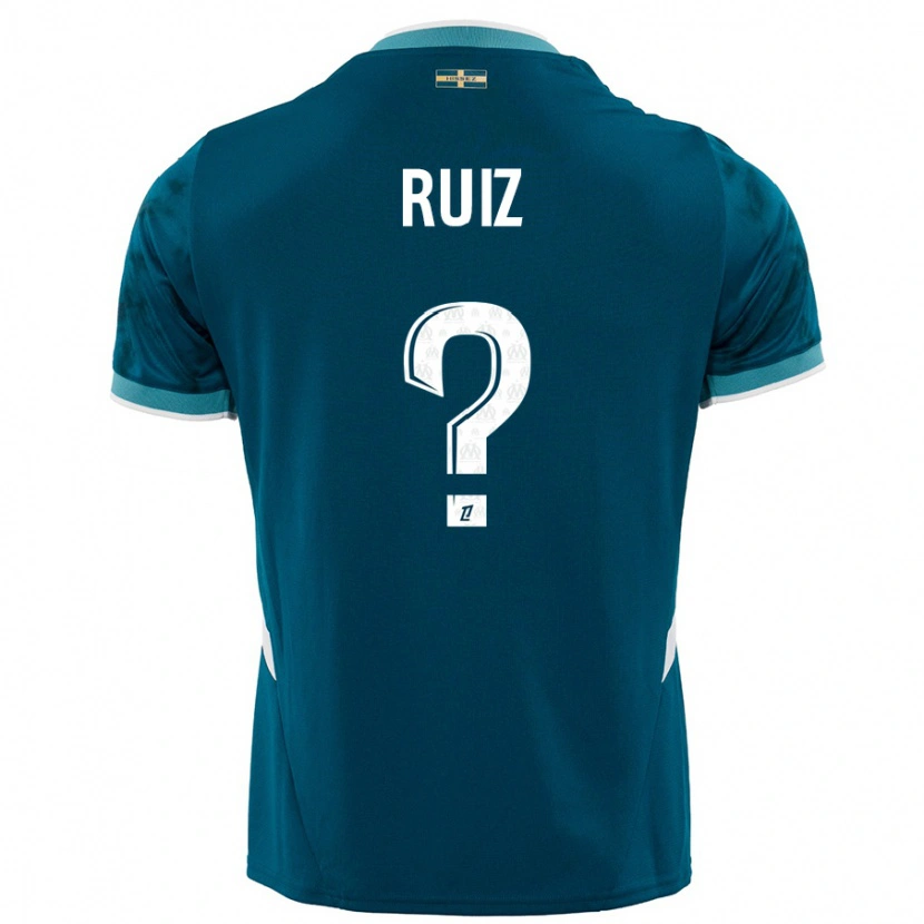 Danxen Kvinnor Pedro Ruiz #0 Turkosblå Bortatröja Matchtröjor 2024/25 Tröjor T-Tröja