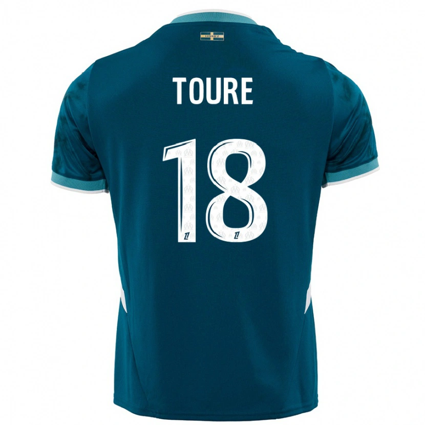 Danxen Kvinnor Isaak Toure #18 Turkosblå Bortatröja Matchtröjor 2024/25 Tröjor T-Tröja