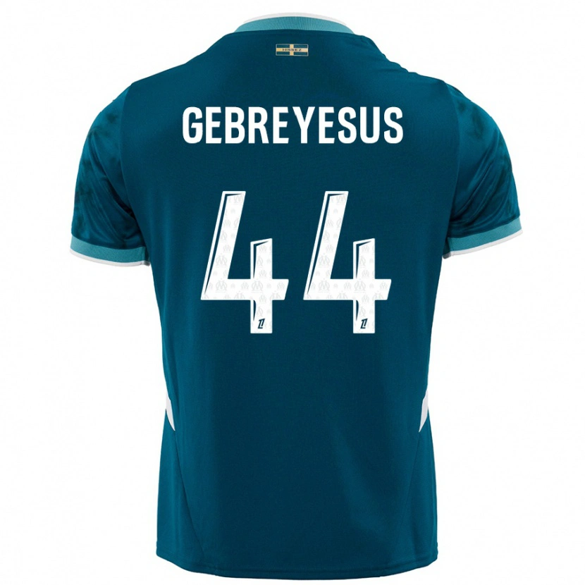 Danxen Kvinnor Esey Gebreyesus #44 Turkosblå Bortatröja Matchtröjor 2024/25 Tröjor T-Tröja