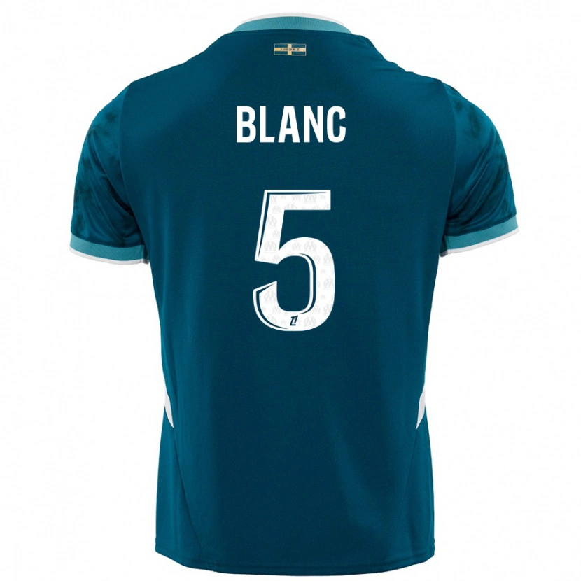Danxen Kvinnor Amandine Blanc #5 Turkosblå Bortatröja Matchtröjor 2024/25 Tröjor T-Tröja